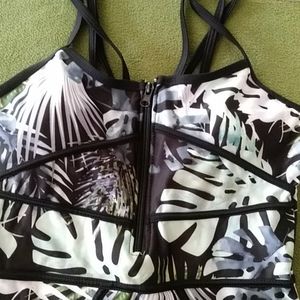 Zaful Piping Tropical swimsuit